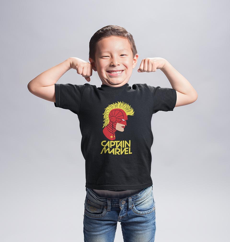 Captain Marvel Logo Half Sleeves T-Shirt for Boy-FunkyTeesClub