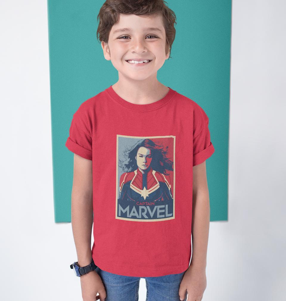 Captain Marvel Superhero Half Sleeves T-Shirt for Boy-FunkyTeesClub