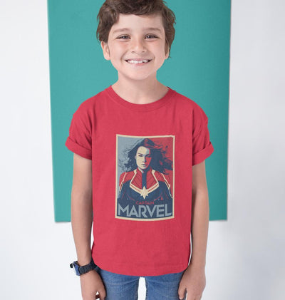 Captain Marvel Superhero Half Sleeves T-Shirt for Boy-FunkyTeesClub