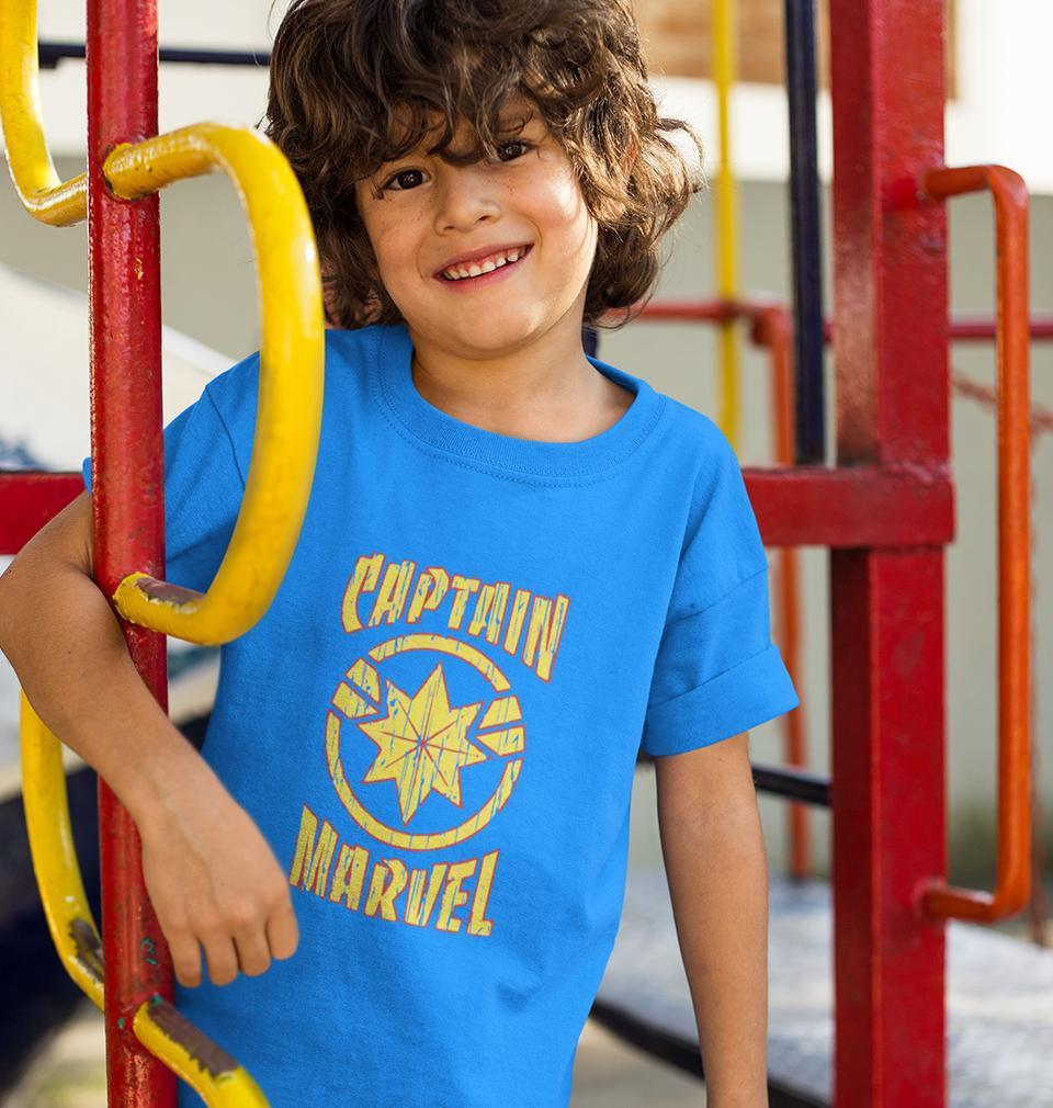 Captain Marvel Logo Half Sleeves T-Shirt for Boy-FunkyTeesClub