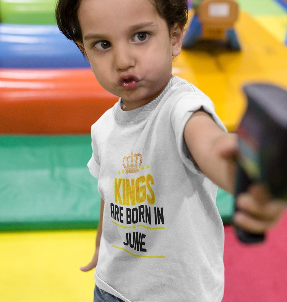 Kings Are Born In June Half Sleeves T-Shirt for Boy-FunkyTeesClub
