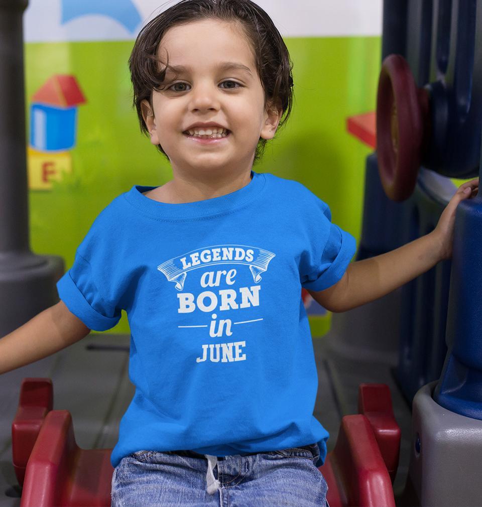 Legends are Born in June Half Sleeves T-Shirt for Boy-FunkyTeesClub