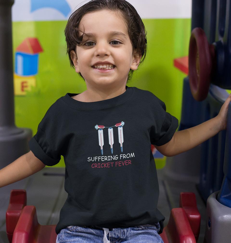 Cricket Fever Half Sleeves T-Shirt for Boys and Kids-FunkyTeesClub