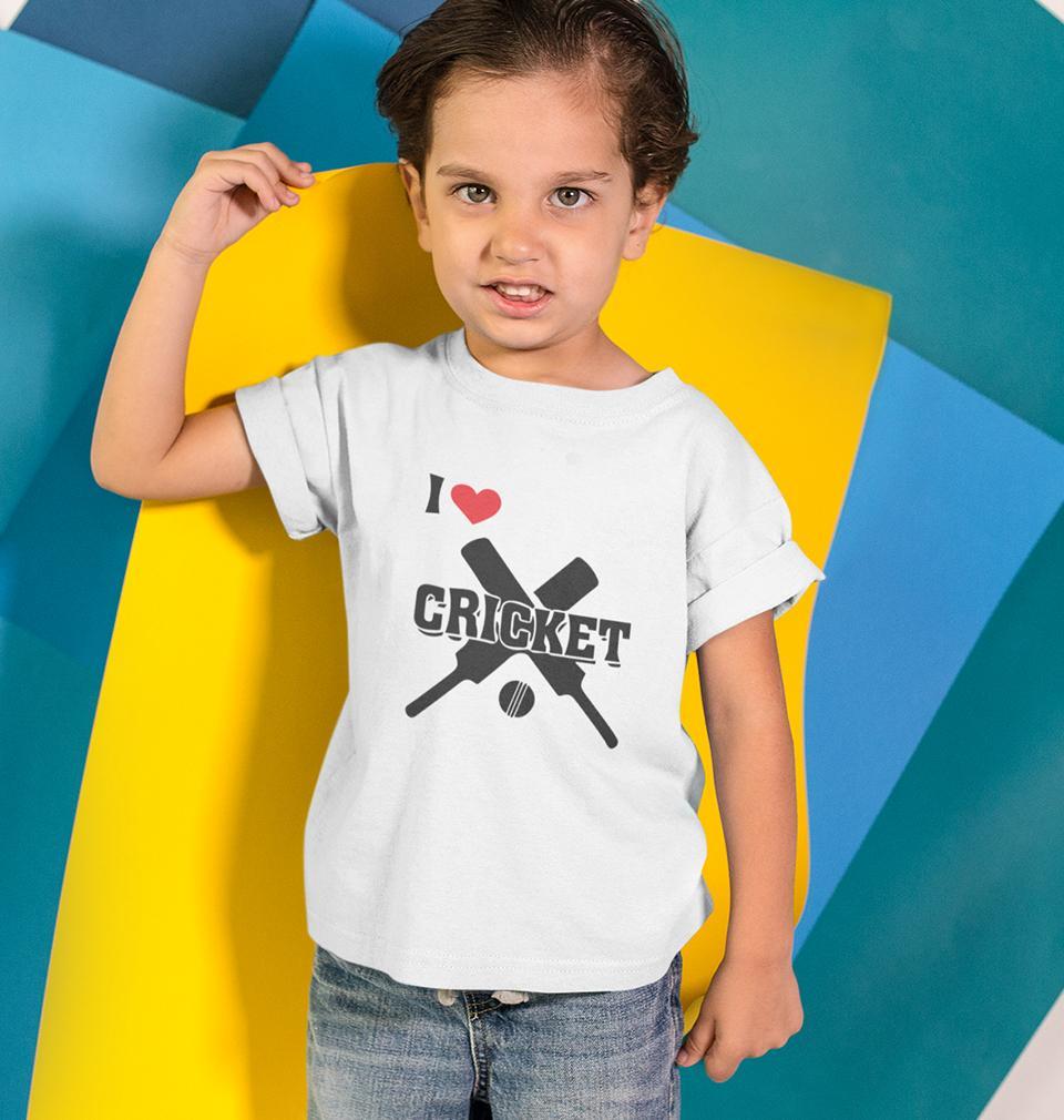 I Love Cricket Half Sleeves T-Shirt for Boys and Kids-FunkyTeesClub