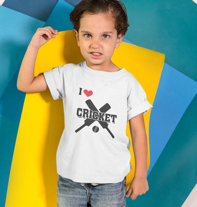 I Love Cricket Half Sleeves T-Shirt for Boys and Kids-FunkyTeesClub