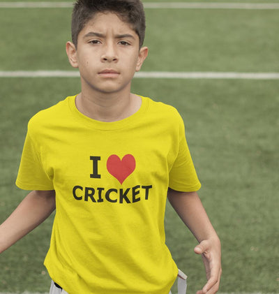 I Love Cricket Half Sleeves T-Shirt for Boys and Kids-FunkyTeesClub