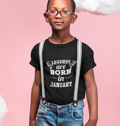 Legends are Born in January Half Sleeves T-Shirt for Boy-FunkyTeesClub
