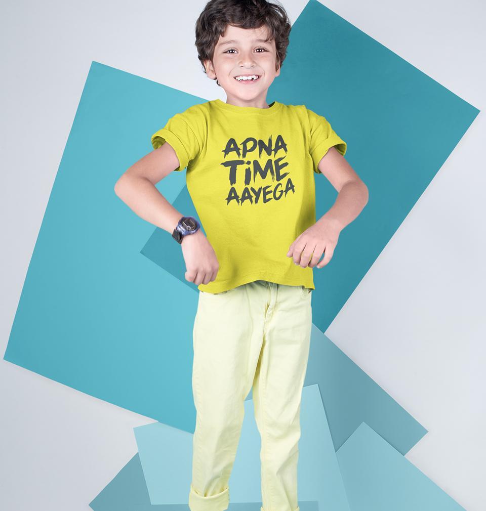 Apna Time Aayega Half Sleeves T-Shirt for Boy-FunkyTeesClub