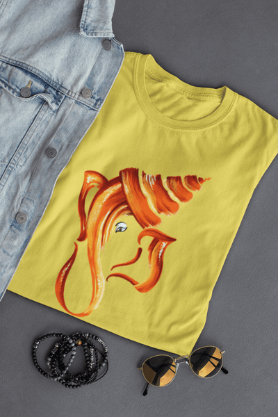 Men’s Ganpati Bappa devotional graphic T-shirt in yellow colour
