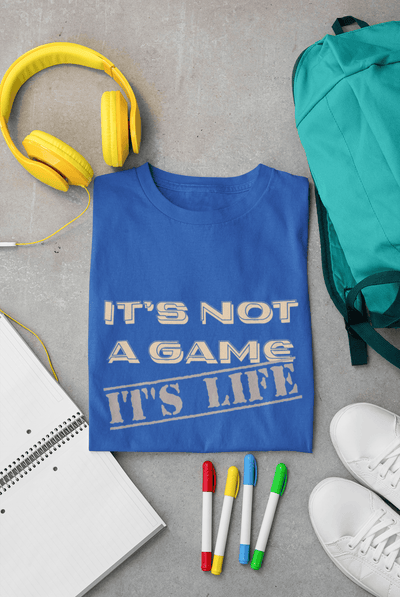 Men's It's Not a Game printed half sleeve cotton T-shirt in Blue color