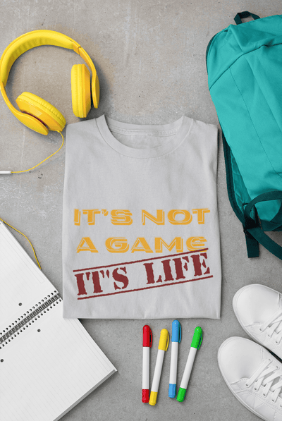 Men's It's Not a Game printed half sleeve cotton T-shirt in Light grey color