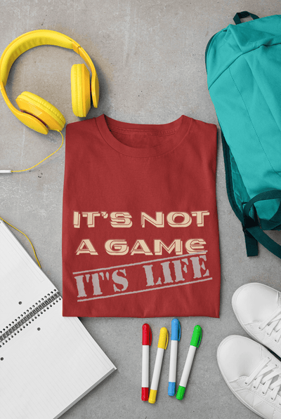 Men's It's Not a Game printed half sleeve cotton T-shirt in Red color