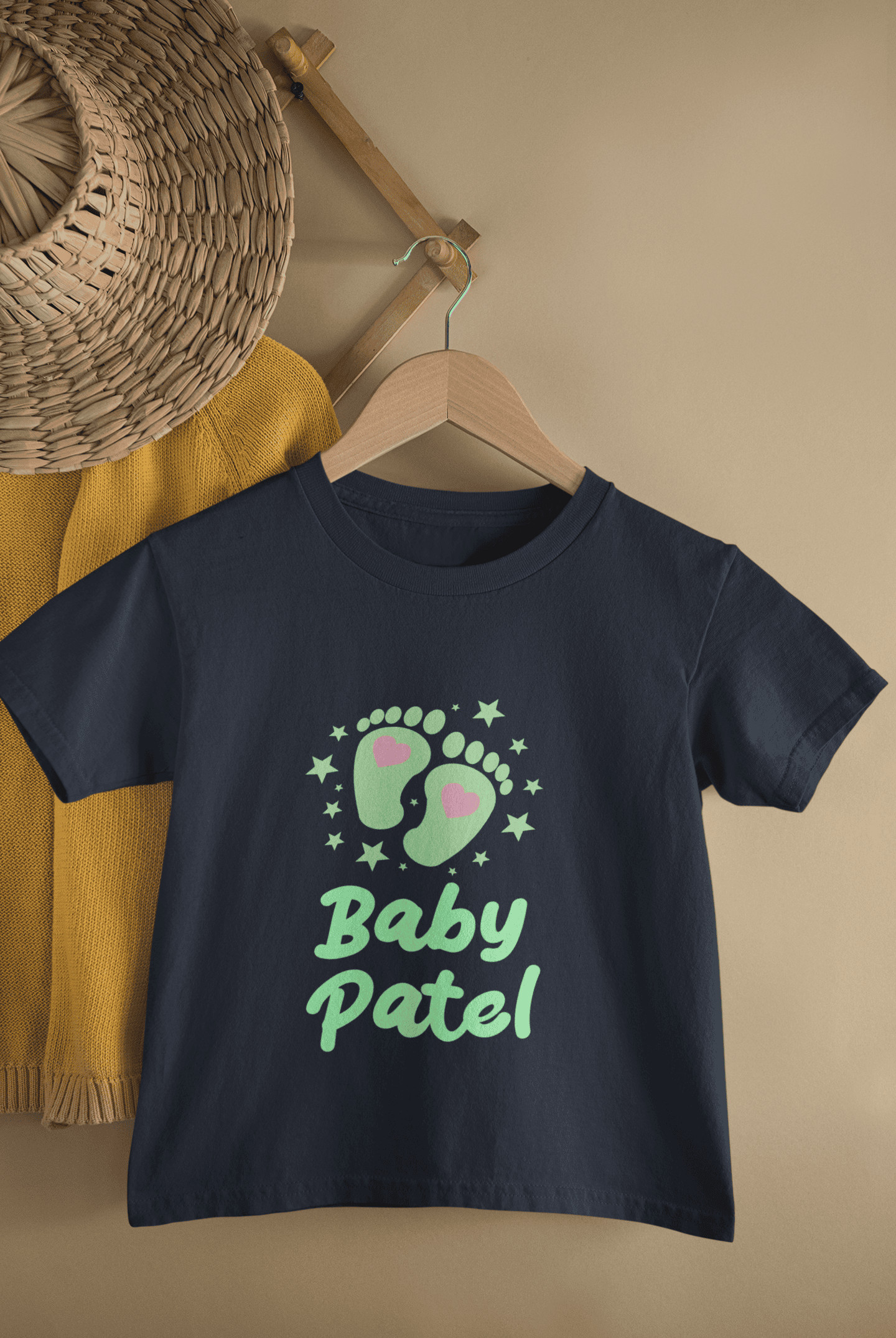 Custom Name Baby Surname New Born Half Sleeves T-Shirt For Girls -FunkyTeesClub