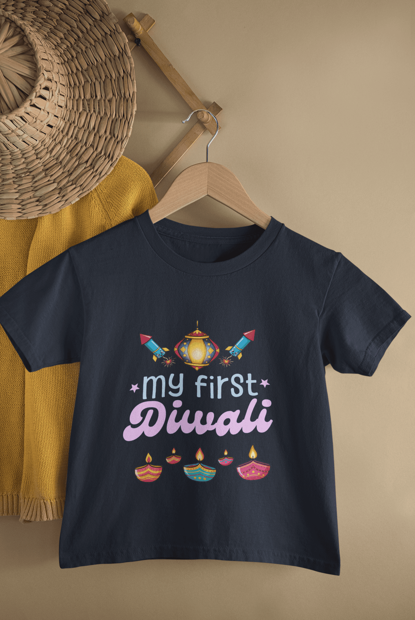 My First Diwali Fun Diwali Half Sleeves T-Shirt for Boys -FunkyTeesClub
