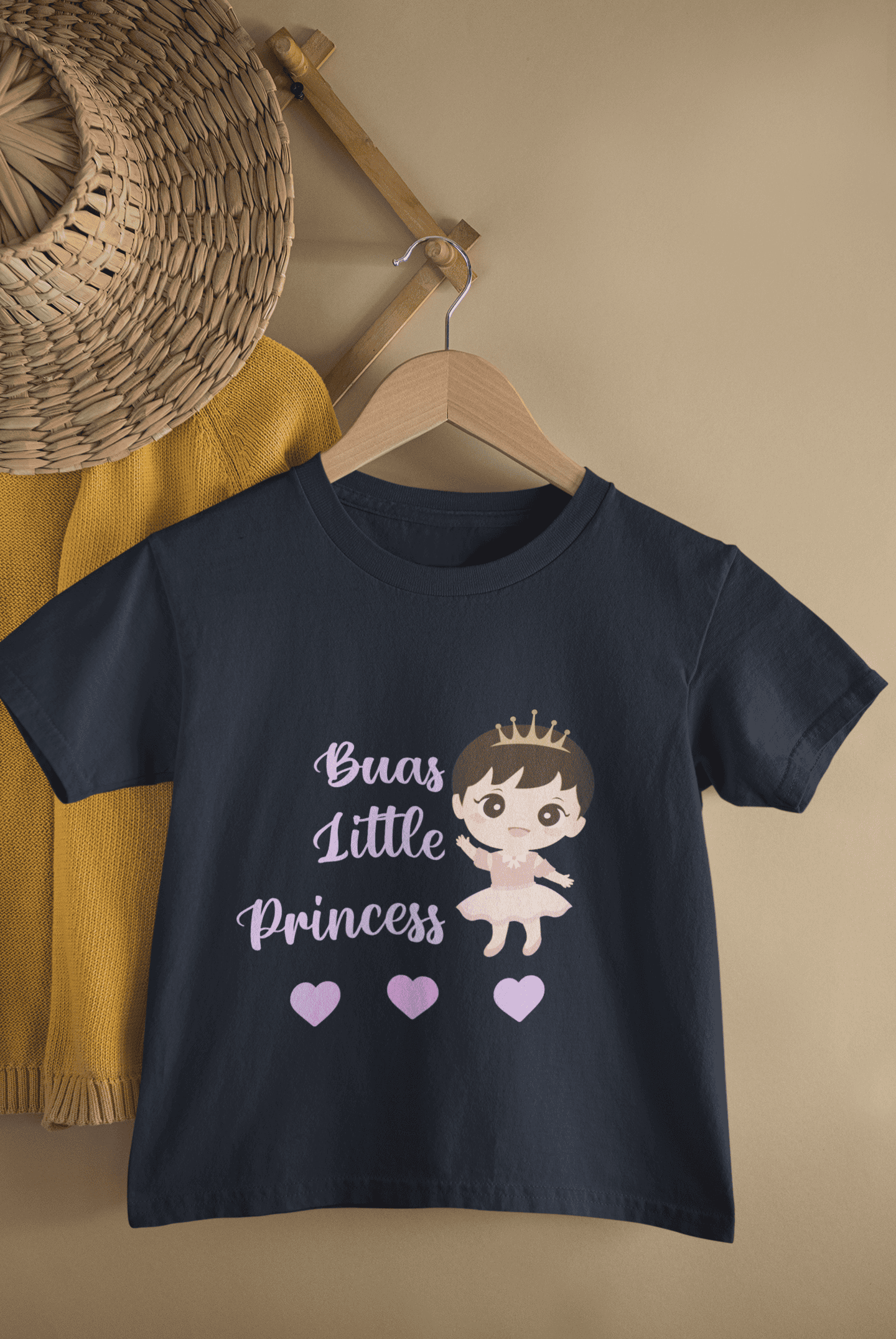 Bua's Little Princess New Born Half Sleeves T-Shirt For Girls -FunkyTeesClub