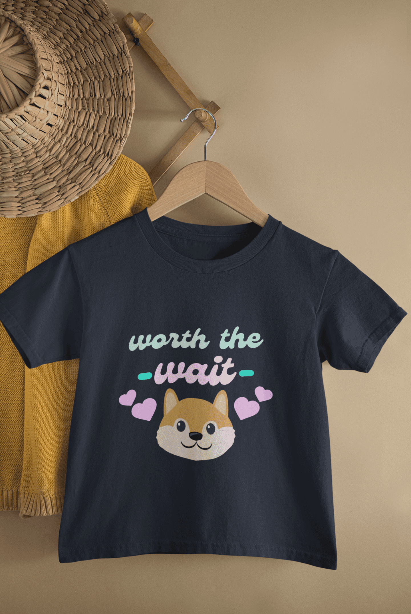 Worth The Wait New Born Half Sleeves T-Shirt for Boys -FunkyTeesClub