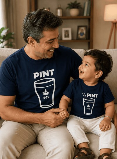 Pint  Half pint Father and Son Matching T-Shirt- FunkyTeesClub