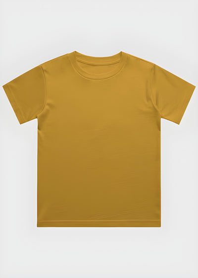 Plain Mustard Yellow t-shirt on a white background
