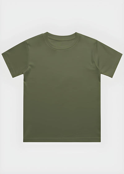 Plain Olive green t-shirt on a white background