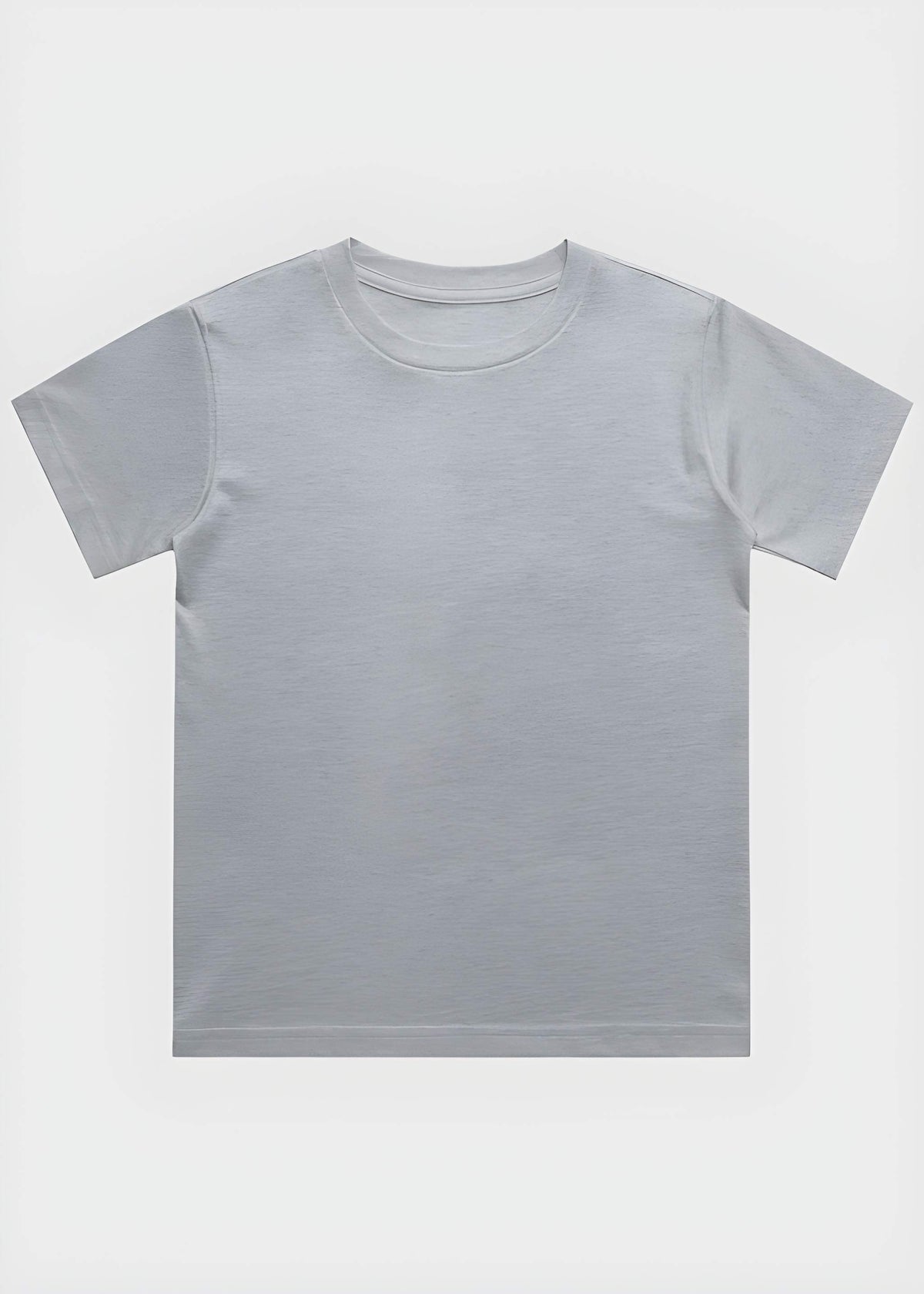Plain grey_melange t-shirt on a white background