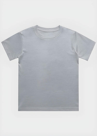 Plain grey_melange t-shirt on a white background