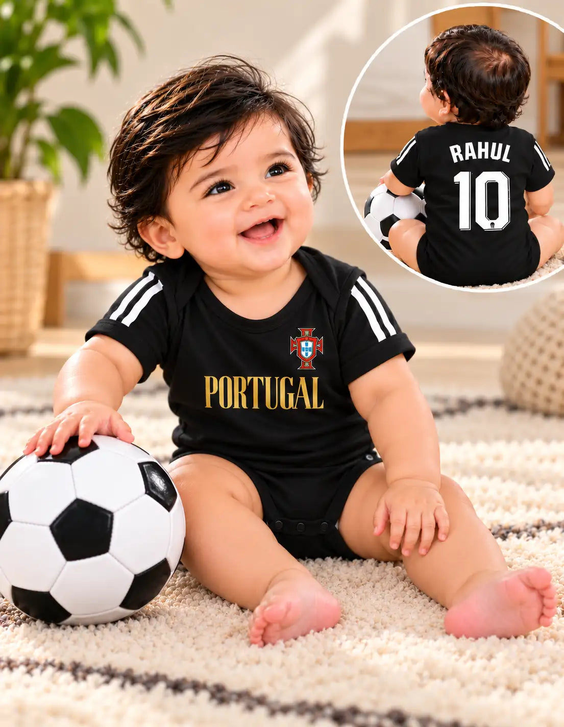 Portugal football black romper