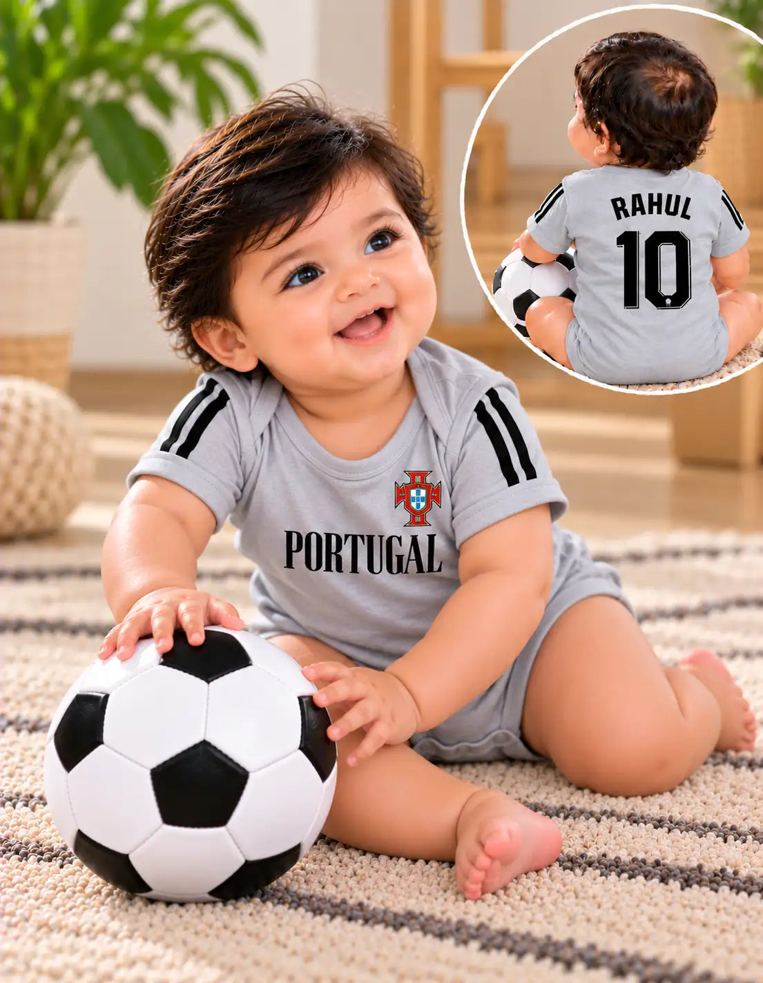Portugal football grey romper