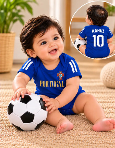 Portugal football royal blue romper