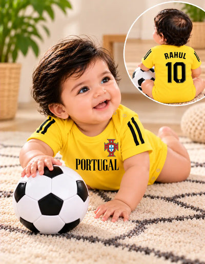 Portugal football yellow romper