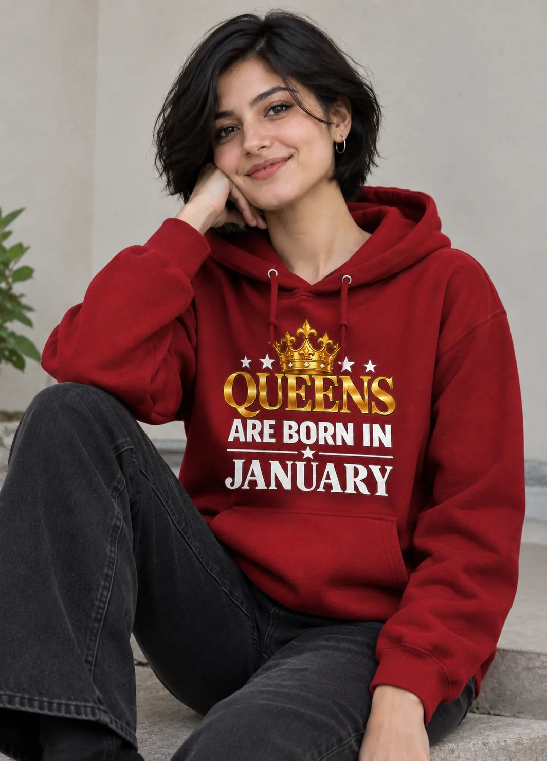 QUEENS ARE BORN IN JANUARY red hoodie