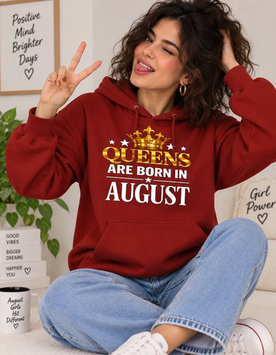 Queens are born in August Red hoodie
