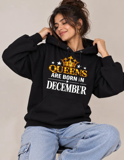 Queens are born in December Black hoodie