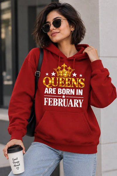 Queens are born in February Red hoodie