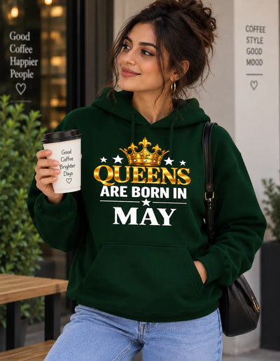 Queens are born in May Green hoodie
