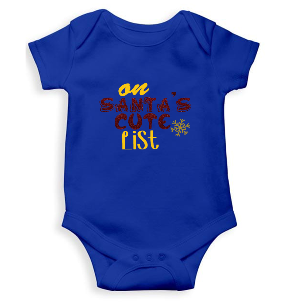 On Santas Cute List Christmas Rompers for Baby Boy- FunkyTeesClub