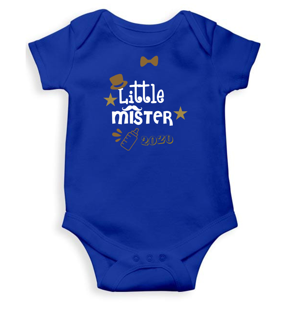 Custom Date Little Mister New Year Rompers for Baby Boy- FunkyTeesClub