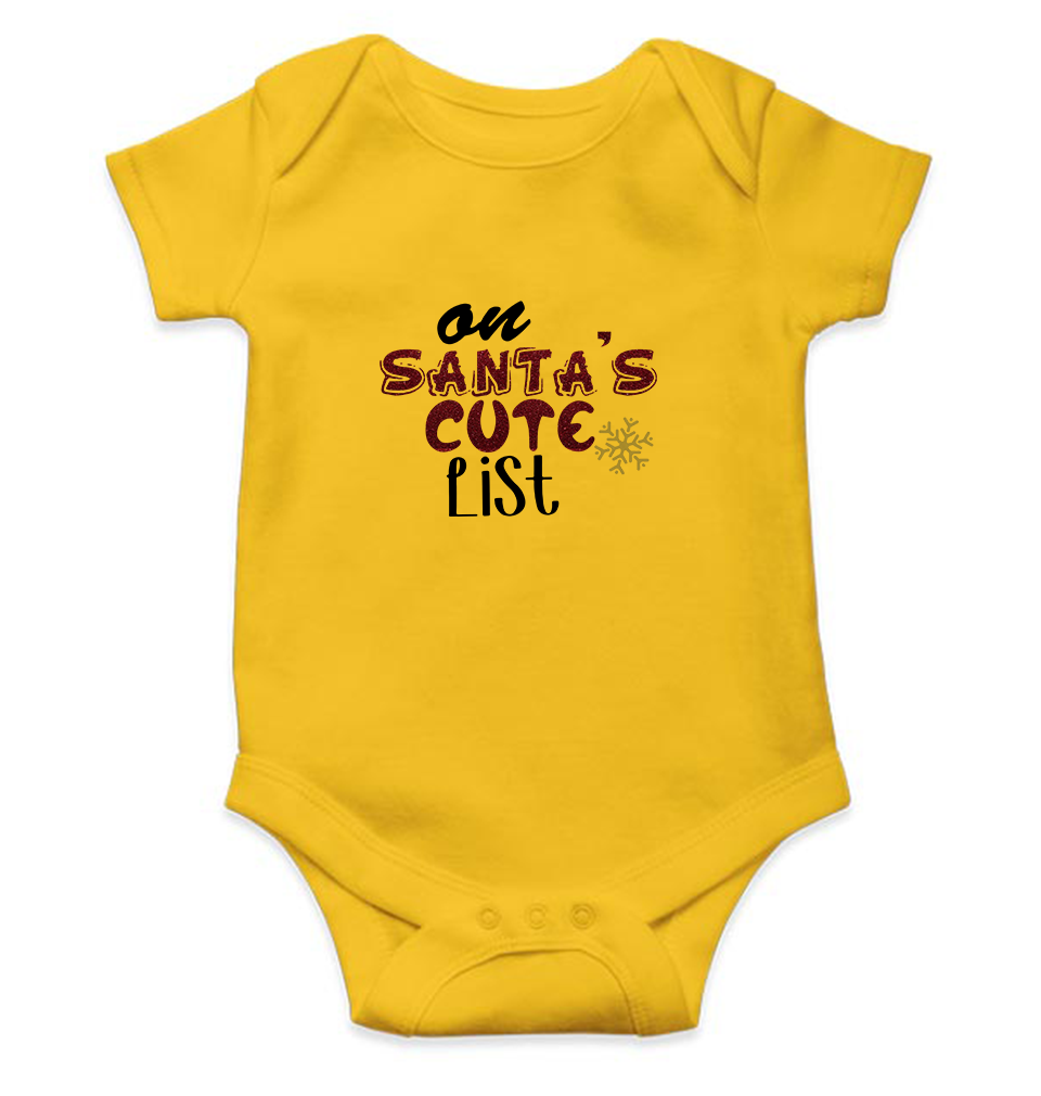 On Santas Cute List Christmas Rompers for Baby Boy- FunkyTeesClub