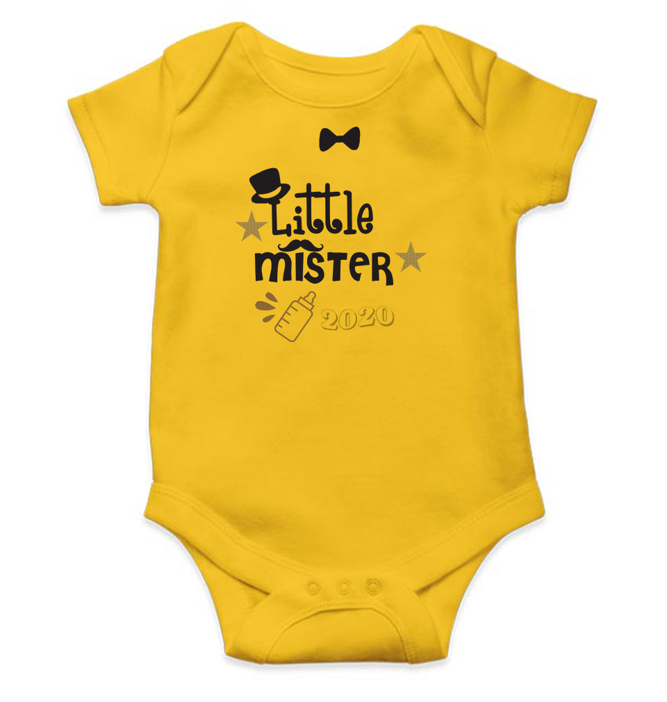 Custom Date Little Mister New Year Rompers for Baby Boy- FunkyTeesClub