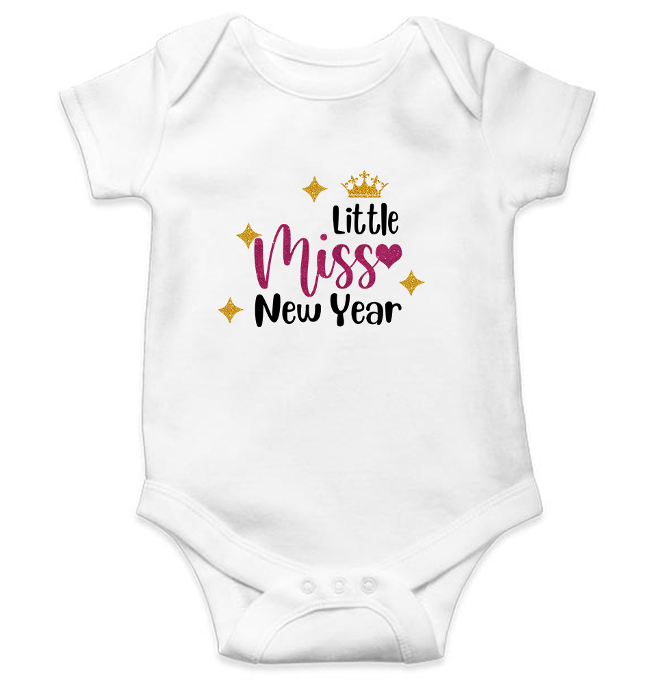 Little Miss New Year Rompers for Baby Girl- FunkyTeesClub