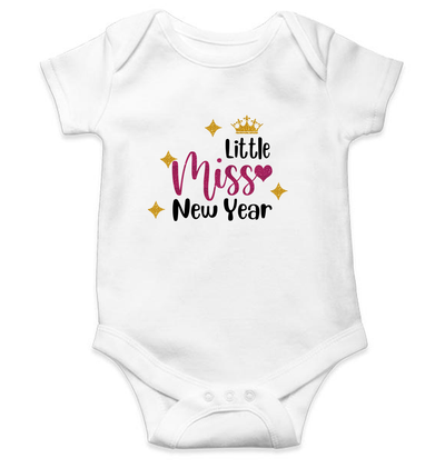 Little Miss New Year Rompers for Baby Girl- FunkyTeesClub