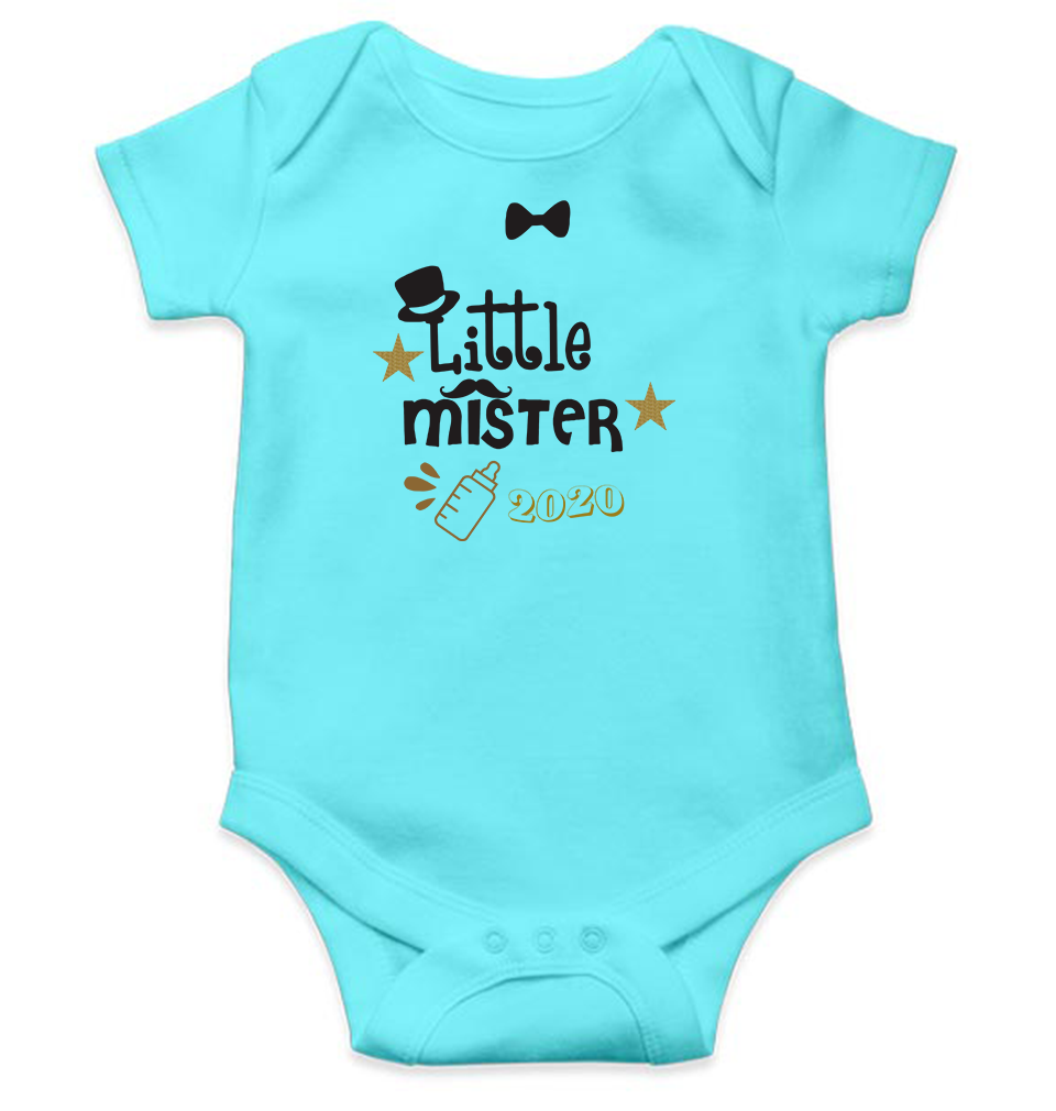 Custom Date Little Mister New Year Rompers for Baby Boy- FunkyTeesClub