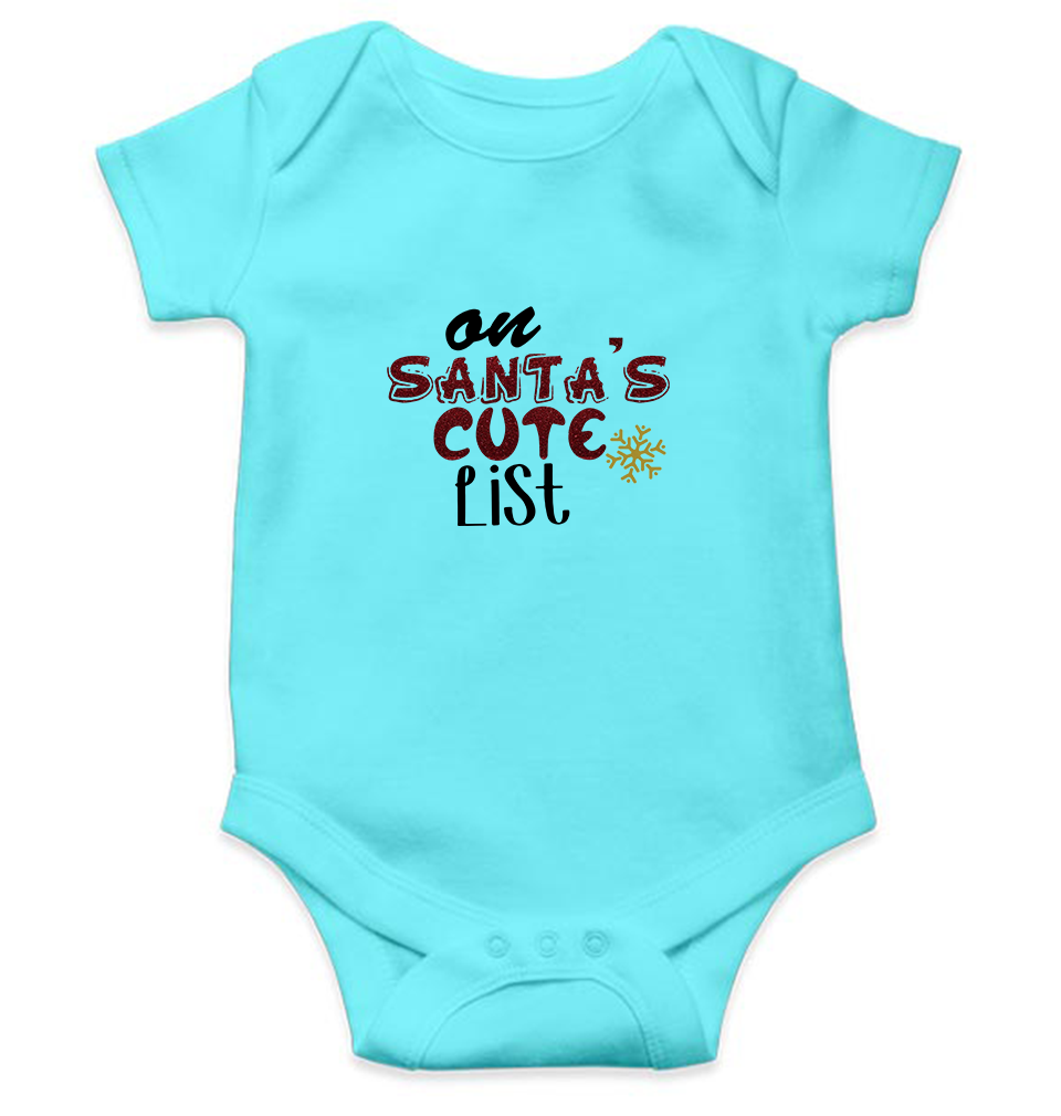 On Santas Cute List Christmas Rompers for Baby Girl- FunkyTeesClub
