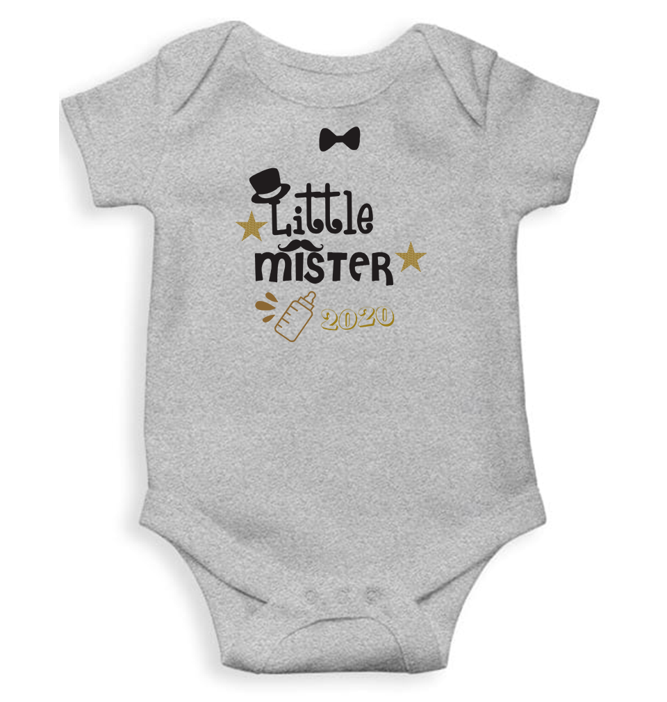 Custom Date Little Mister New Year Rompers for Baby Boy- FunkyTeesClub
