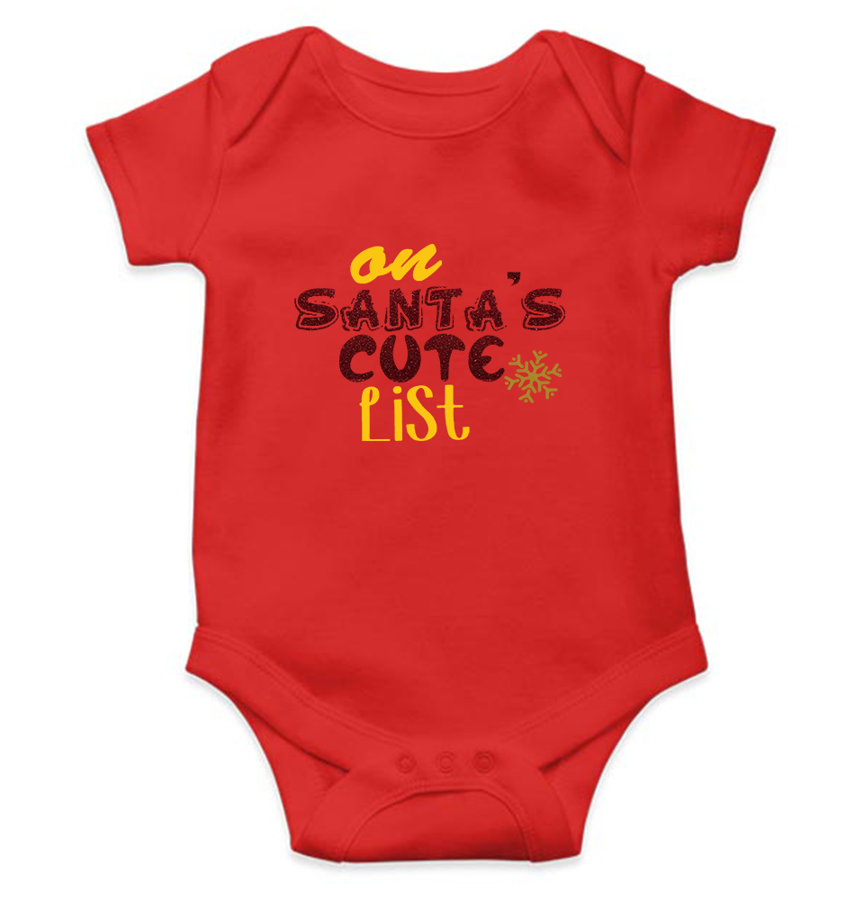 On Santas Cute List Christmas Rompers for Baby Boy- FunkyTeesClub