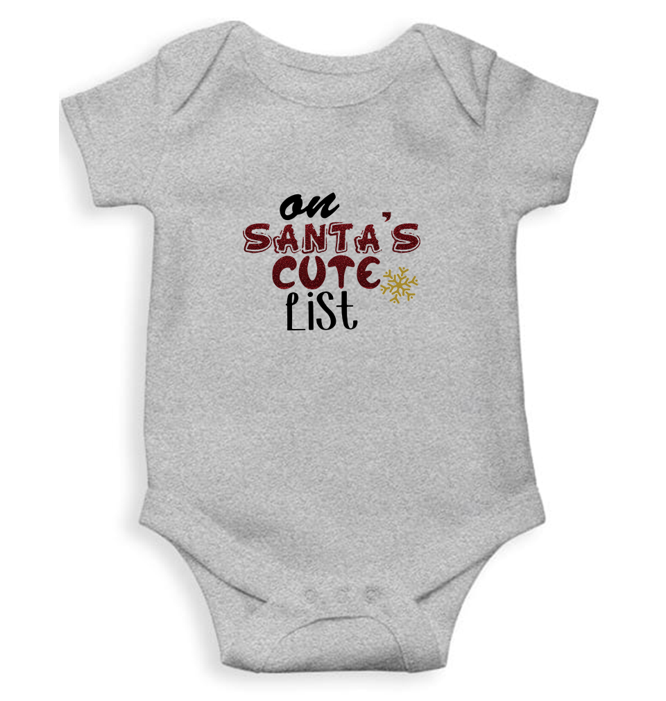 On Santas Cute List Christmas Rompers for Baby Boy- FunkyTeesClub