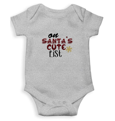 On Santas Cute List Christmas Rompers for Baby Girl- FunkyTeesClub