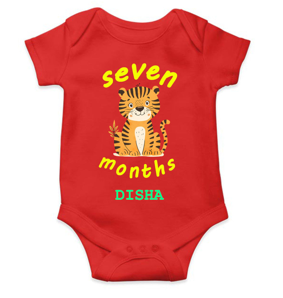 Custom Name Seven Month Rompers for Baby Girl- FunkyTeesClub