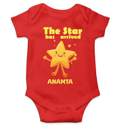 Custom Name The Star Has Arrived New Born Rompers for Baby Girl- FunkyTeesClub