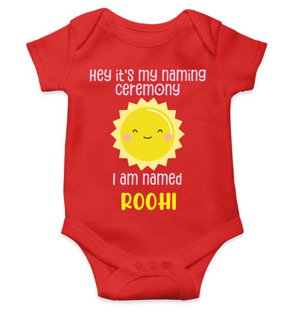 Custom Name Naming Ceremony New Born Rompers for Baby Girl- FunkyTeesClub