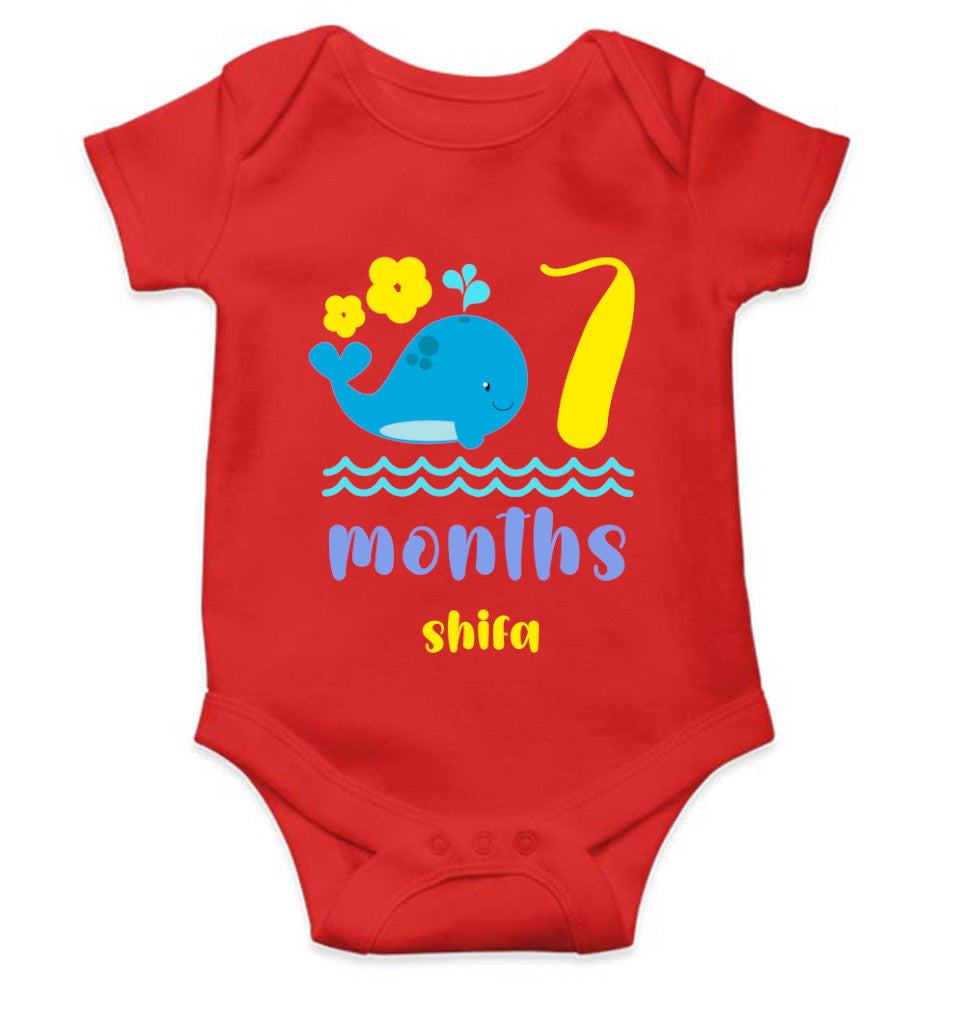 Custom Name Seventh Month Rompers for Baby Girl- FunkyTeesClub